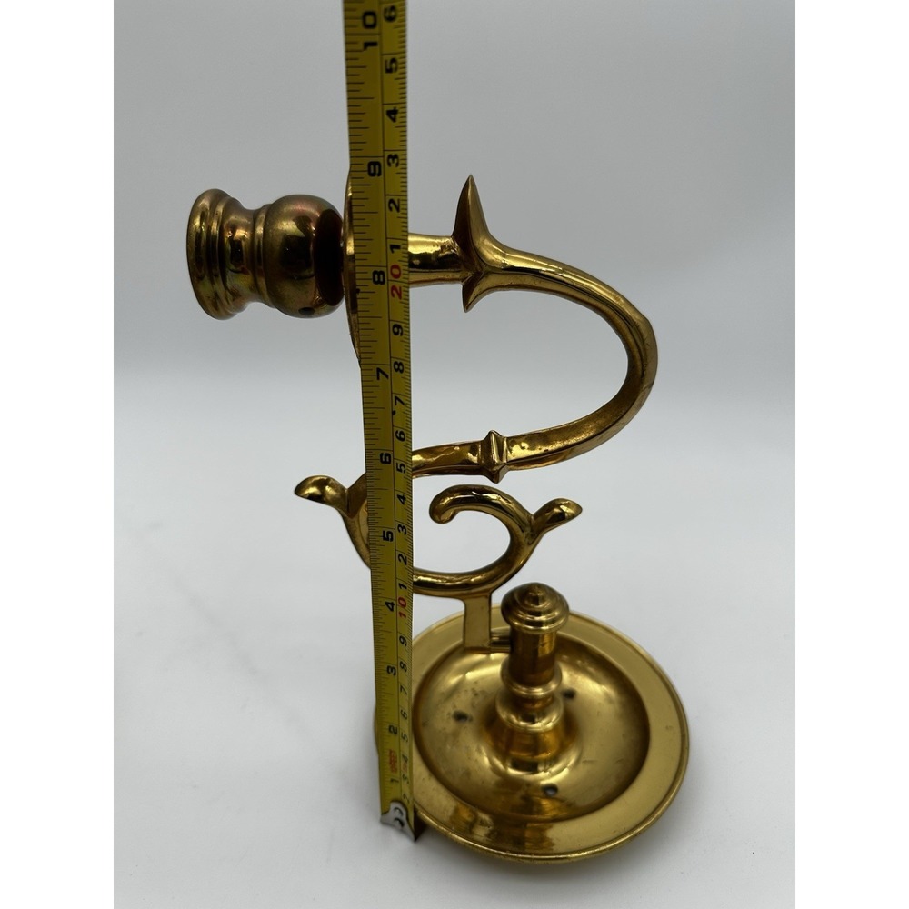 VGT Lacouered Brass Wall Mount Rare Swing Swivel Candlestick Holders 9" EUC - Picture 8 of 9